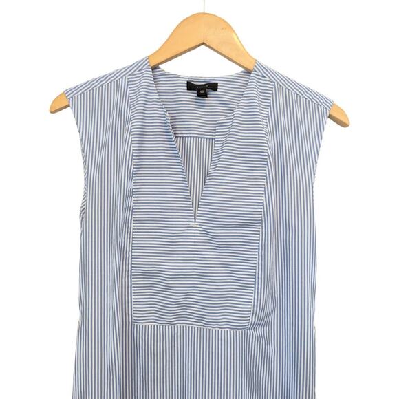 J. Crew Sleeveless Side-Zip Top in Blue Stripe Size 00 - Picture 4 of 7